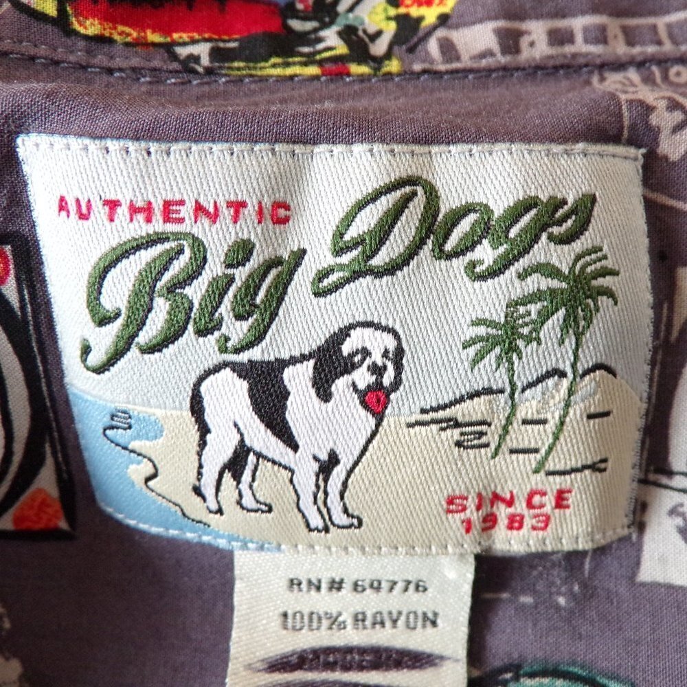 Authentic Big Dogs Speedway Graphic Men's 4X Casual Short Sleeve Button Shirt - Picture 6 of 8